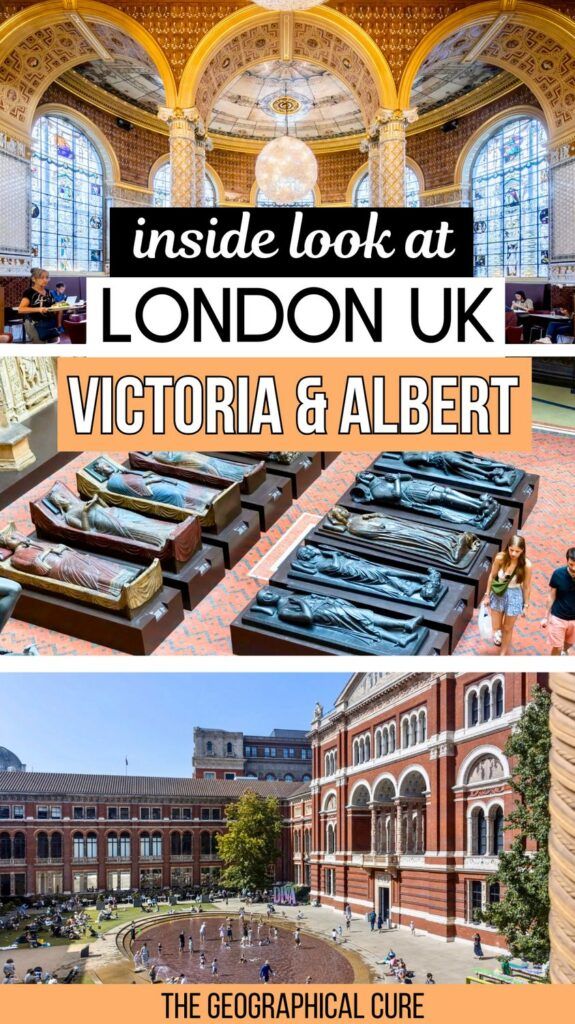 Pinterest pin graphic for guide to the Victoria & Albert Museum in London