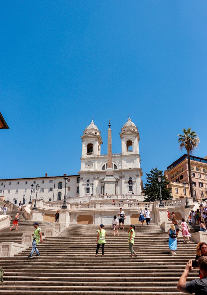 Santissima Trinità dei Monti at the top of the Spanish Steps