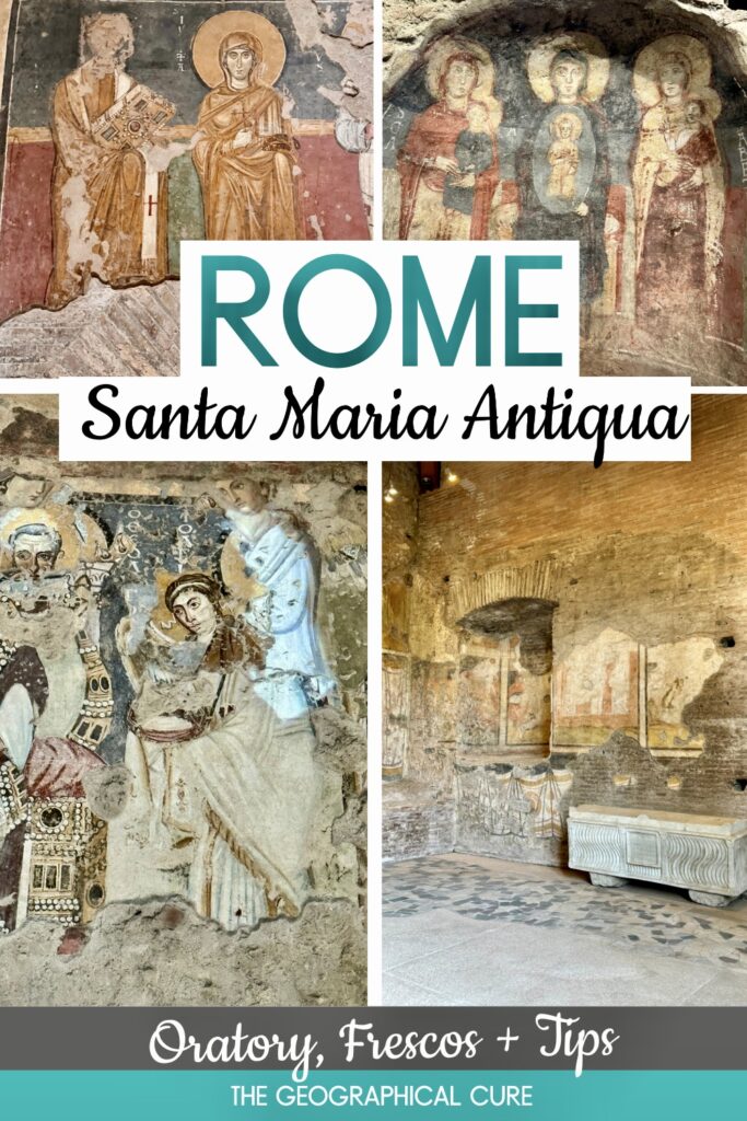 pinterest pin for guide to Santa Maria Antiqua and the Oratory of the 40 Martyrs