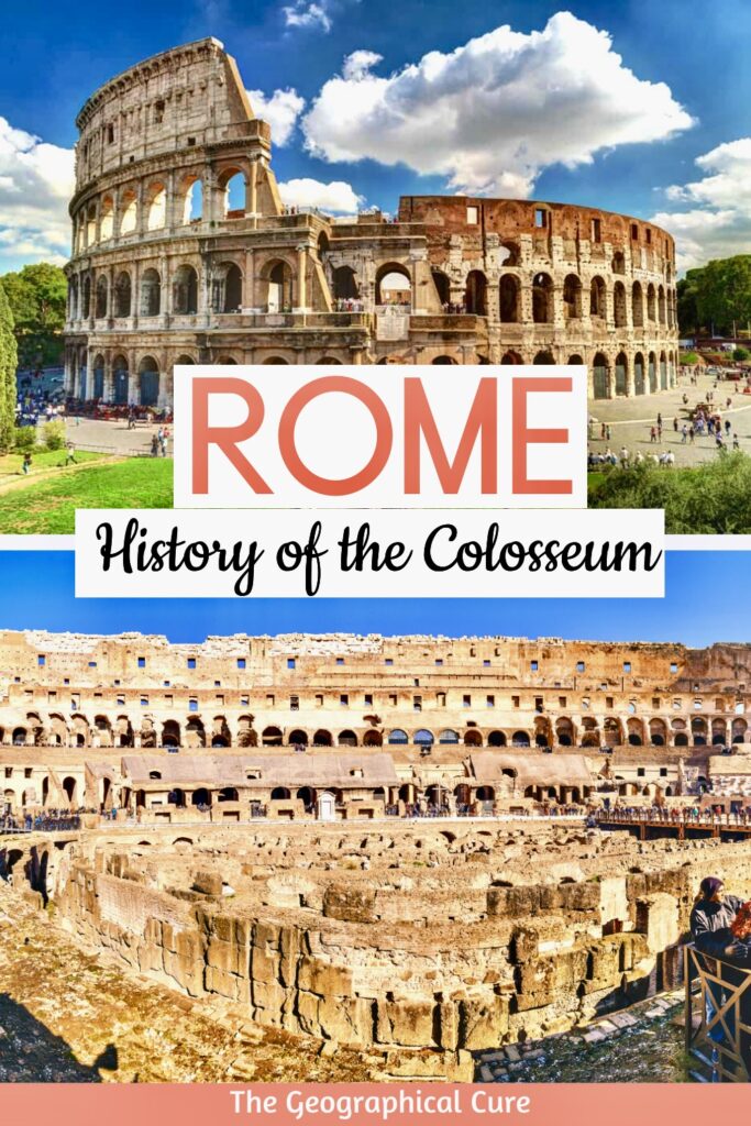 Pinterest pin for history of the Colosseum