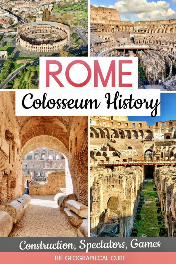 Pinterest pin for history of the Colosseum