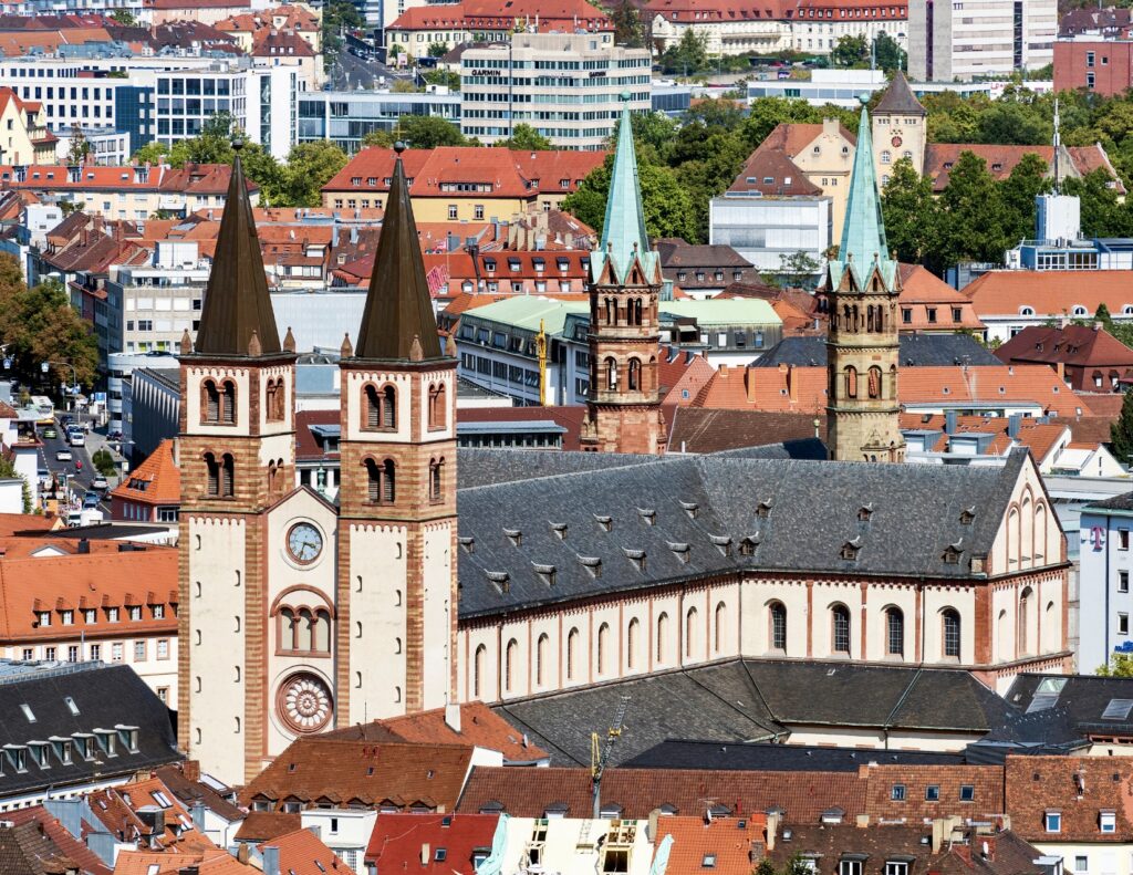 aerial view of Wurzburg Cathedral