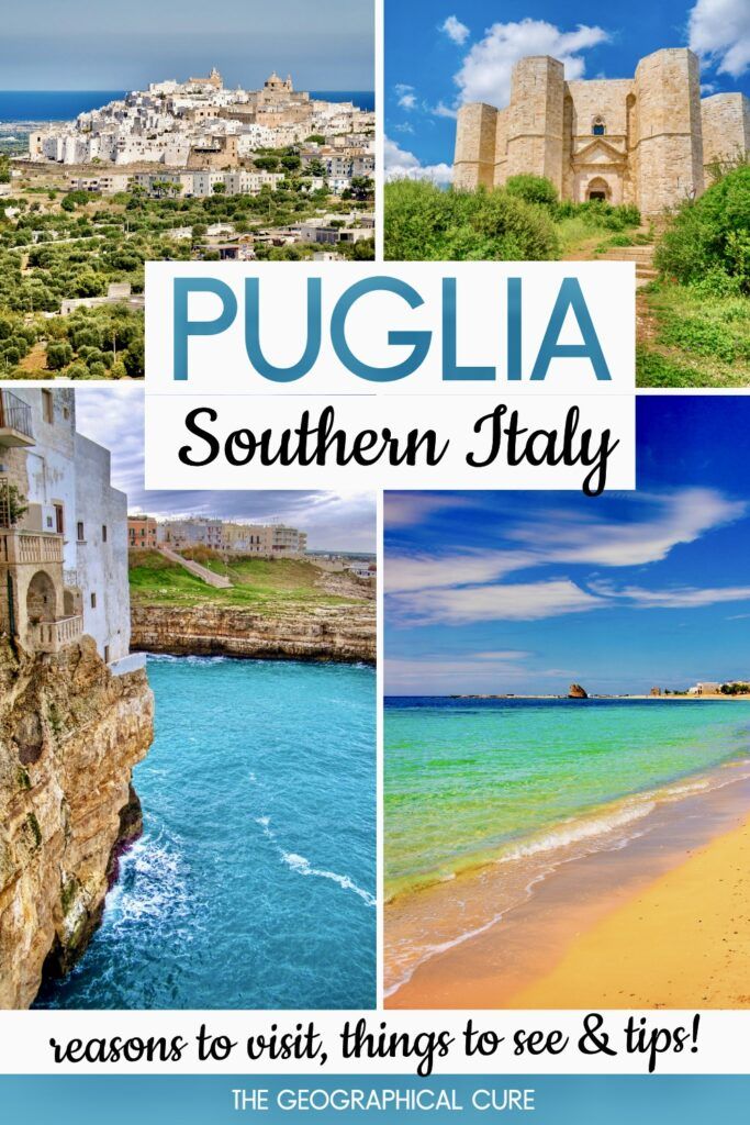 Pinterest pin graphic for reasons to visit Puglia