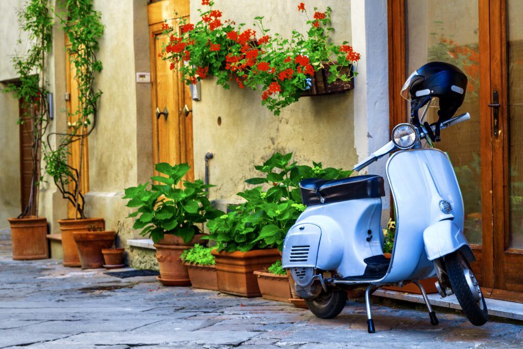 pretty street with vespa