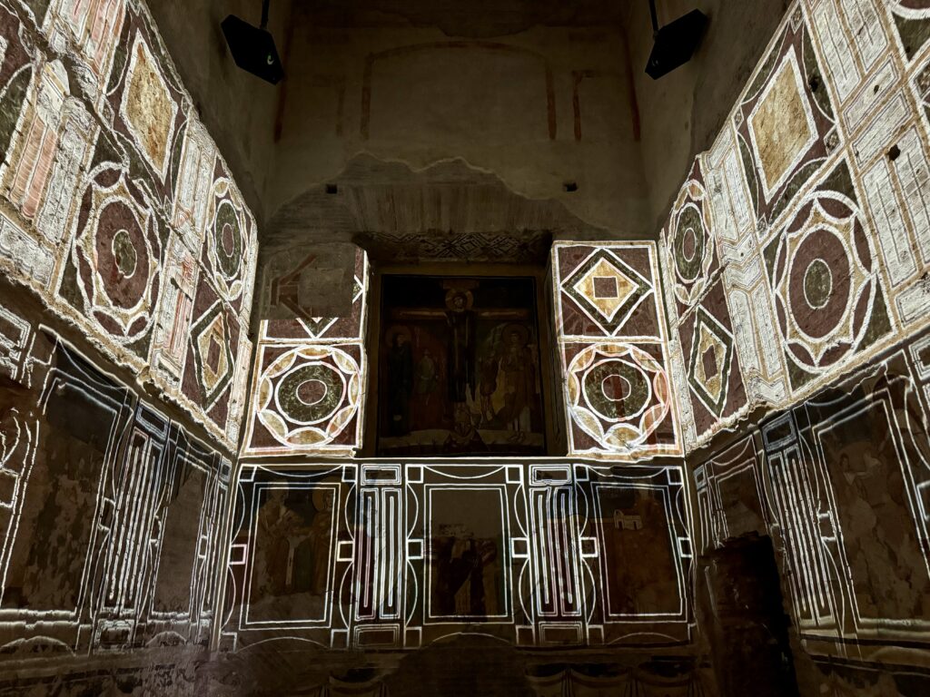 sound and light show in the Chapel of Theodotus
