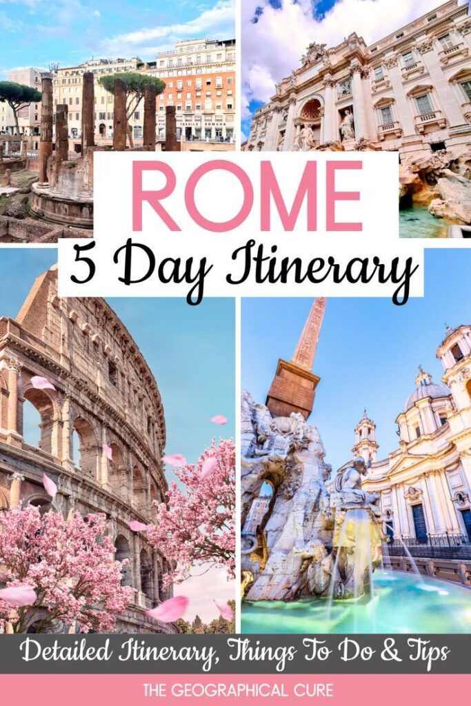 Pinterest pin graphic for 5 days in Rome itinerary