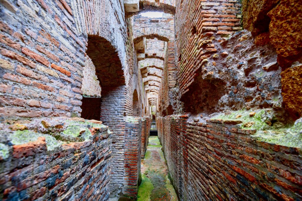 Colosseum underground walkways and tunnels