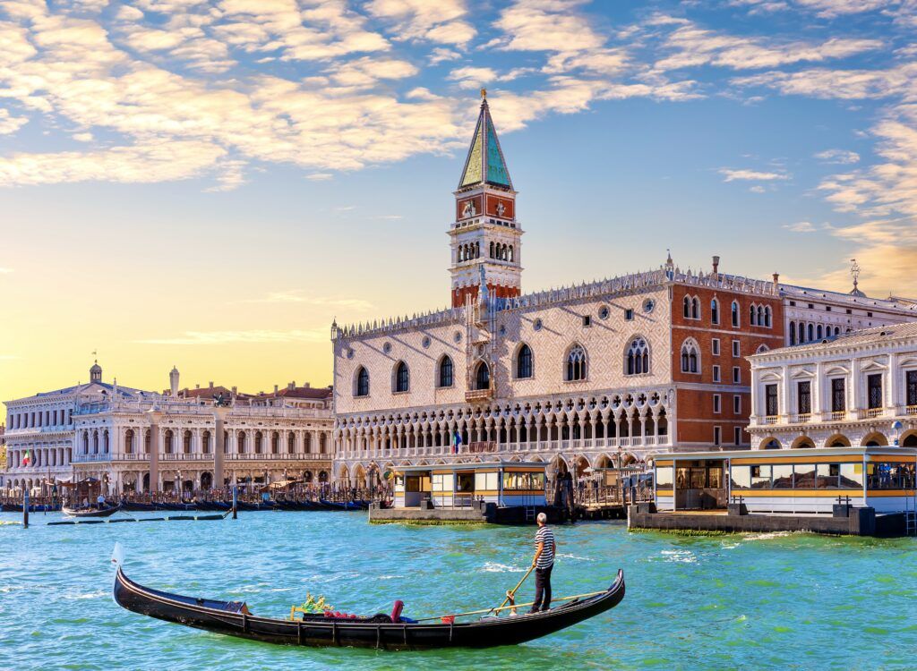 gondola in front of the Doge's Palace