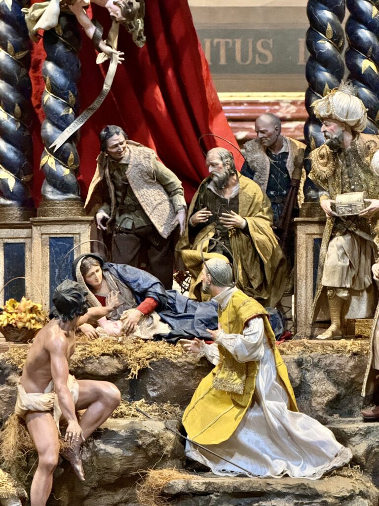 nativity scene in Gesù Church