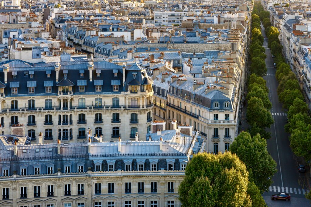 aerial view of architecture in the 16th arrondissement