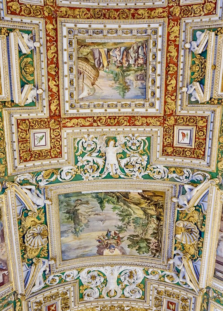 paintings on the vaulted ceiling