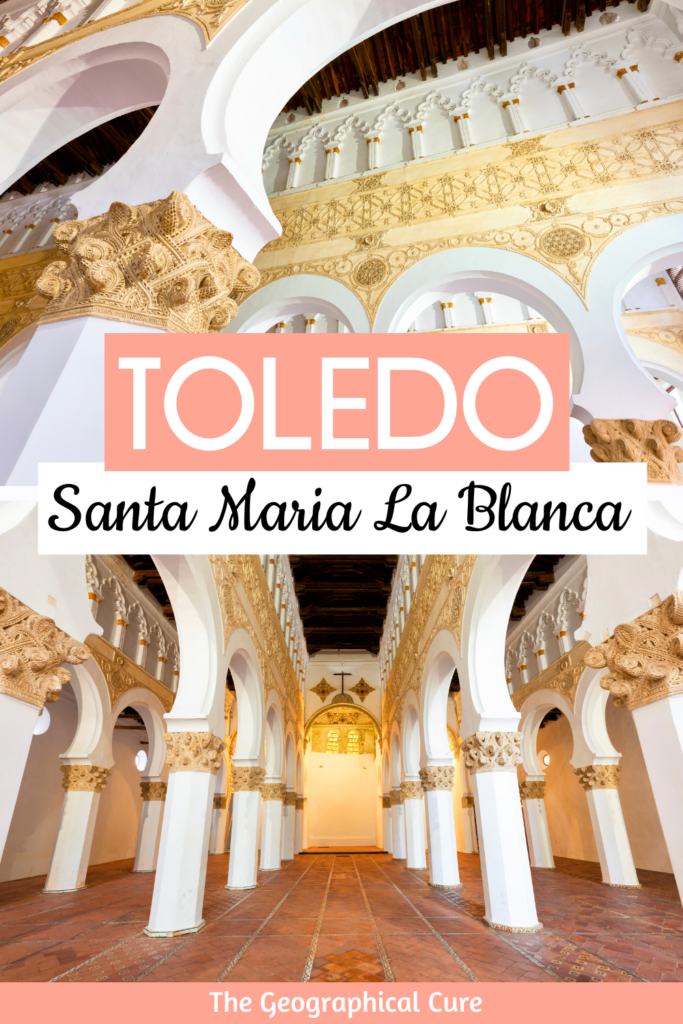 Pinterest pin for guide to Santa Maria la Blanca in Toledo