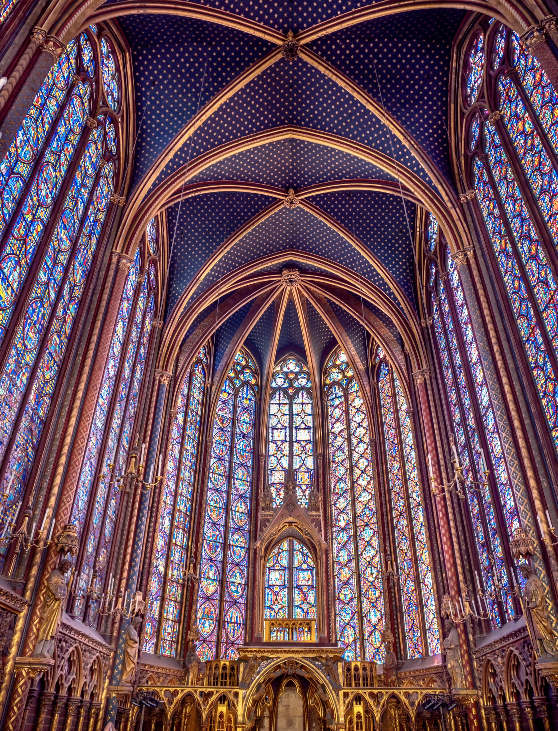 stained glass windows in Sainte-Chapelle