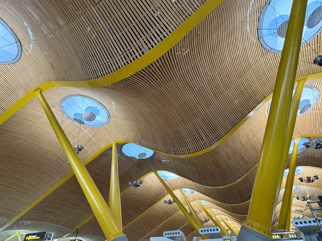 undulating ceiling at Madrid Airport