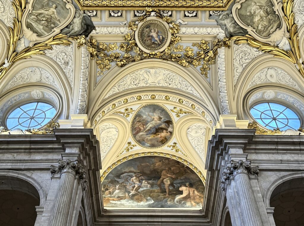 murals at the top of the grand staircase