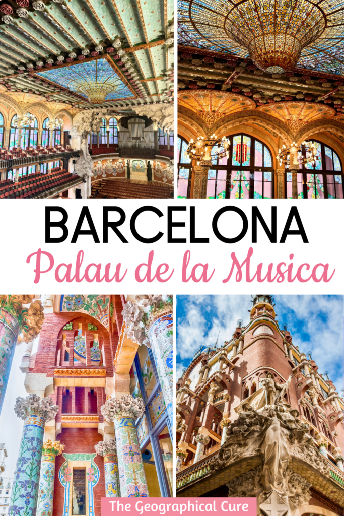 Pinterest pin for guide to Palau de la Musica Catalana