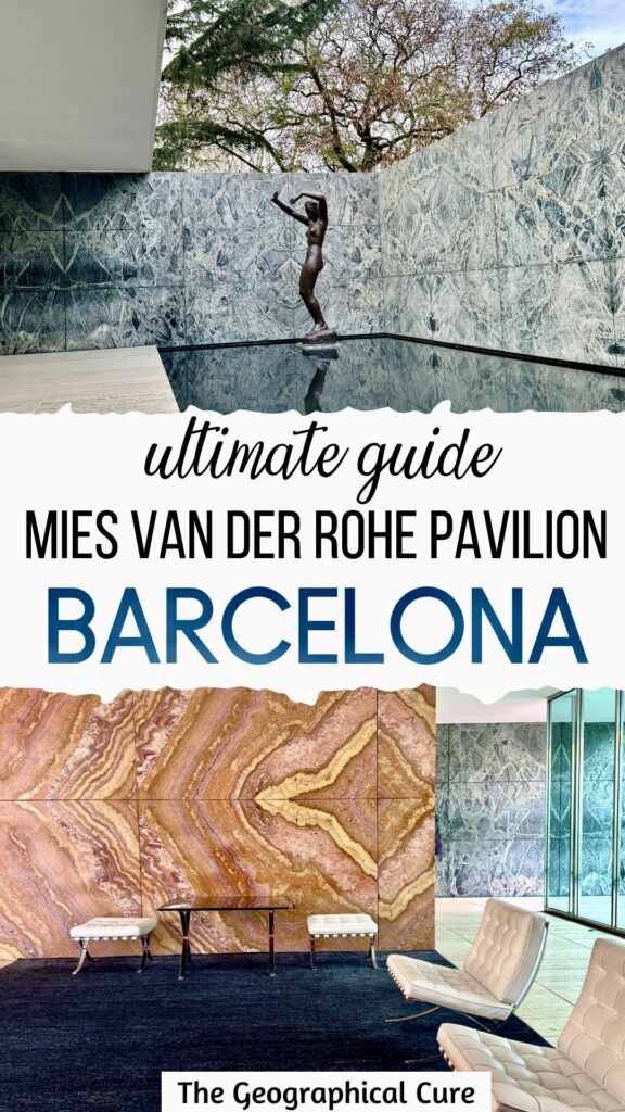 Pinterest pin for guide to the Mies van der Rohe Pavilion
