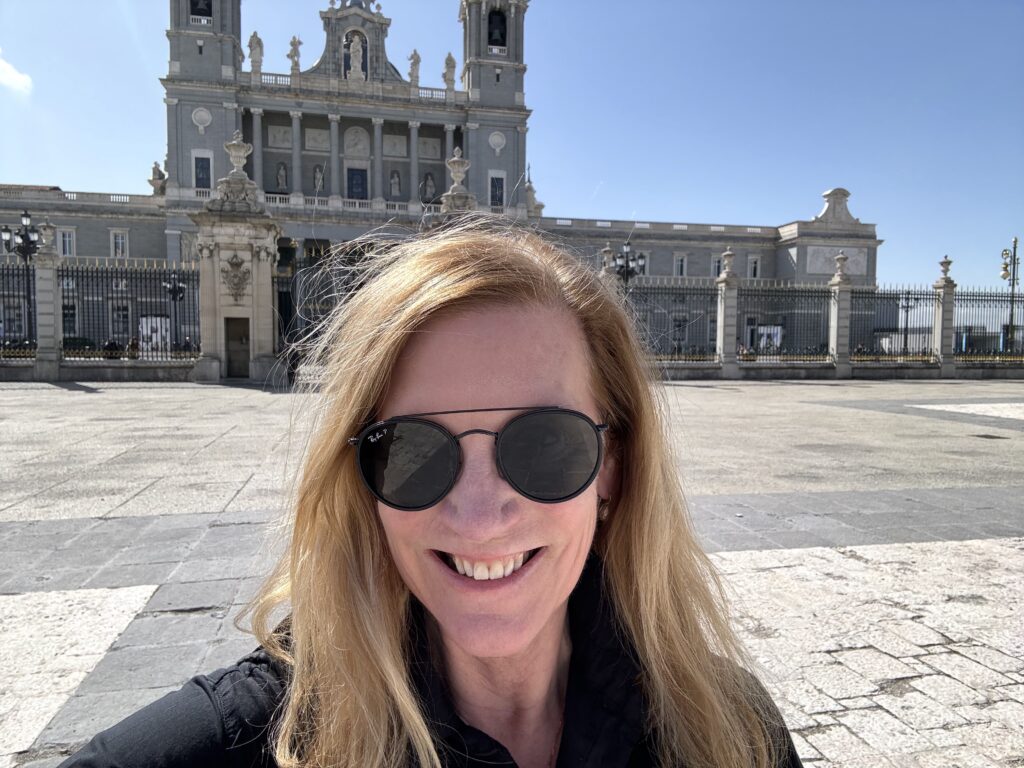 me visiting the Royal Palace and Almudena Cathedral