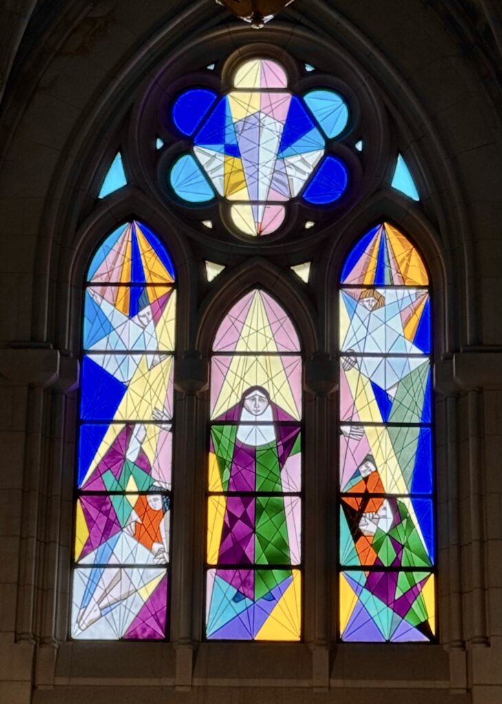 stained glass in nave
