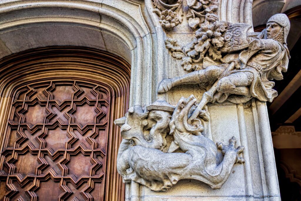 St. George and the dragon sculpture