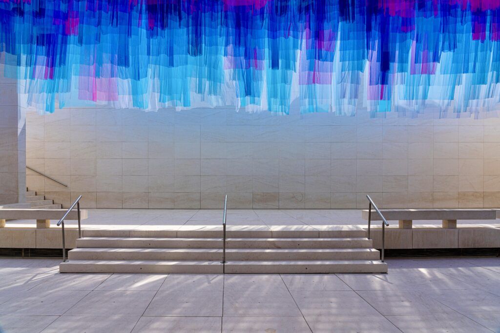 silk curtains in the Caixa Forum