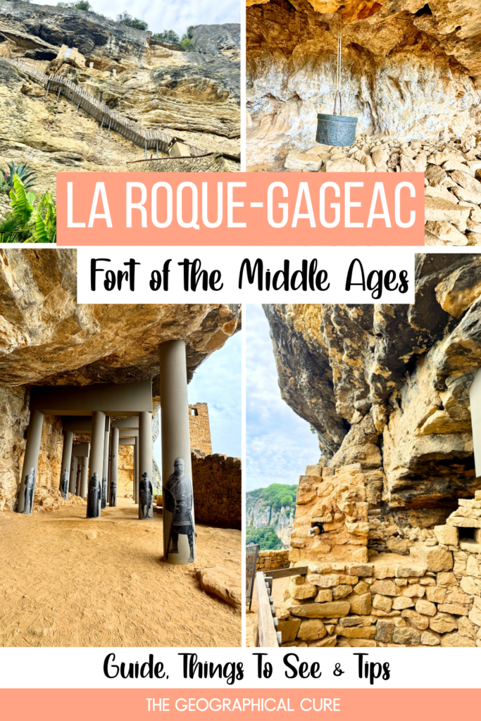 Pinterest pin for guide to the Fort of the Middle Ages in La Roque-Gageac