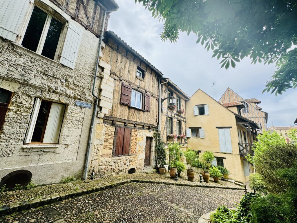 cobbled lane in the medieval town
