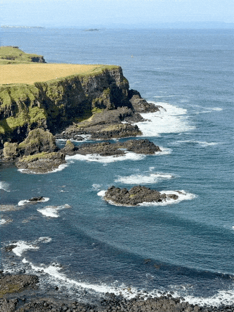 Red Trail with water and cliffs