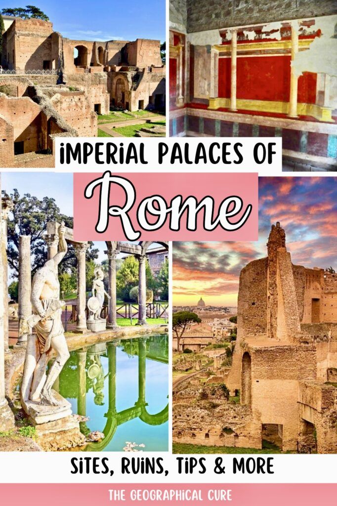 Pinterest pin graphic for imperial palaces of Ancient Rome