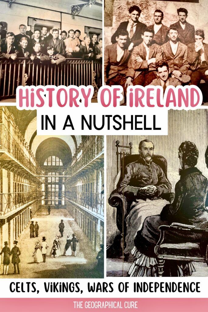 Pinterest pin graphic for the history of Ireland in a nutshell