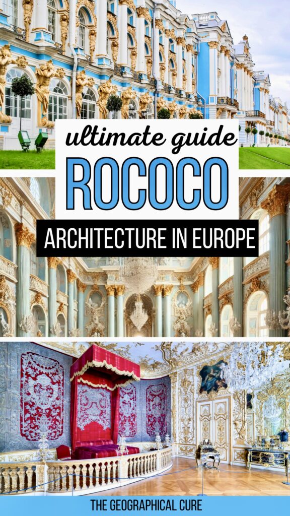 Pinterest pin graphic for Rococo architecture in Europe