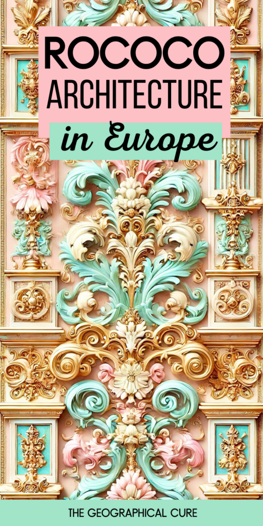 Pinterest pin for Rococo architecture in Europe