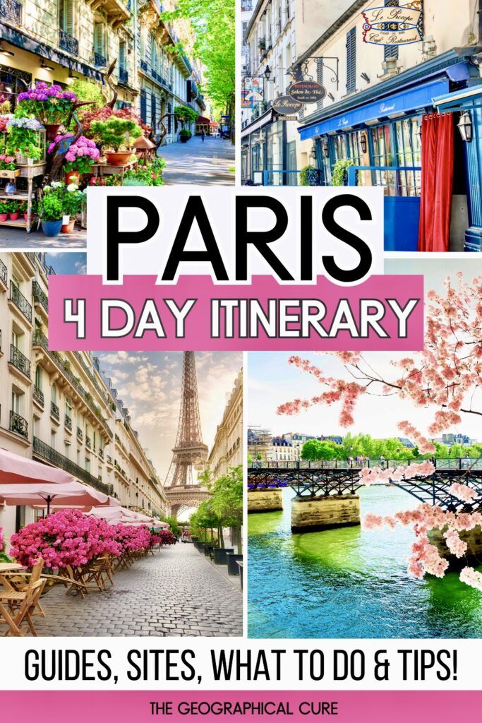 Pinterest pin graphic for 4 days in Paris itinerary