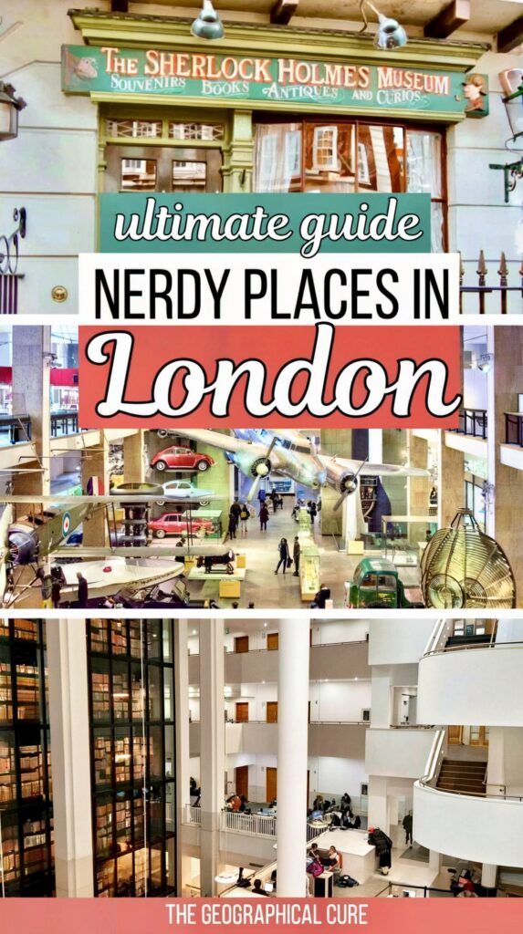 Pinterest pin graphic for nerdy things to do in London