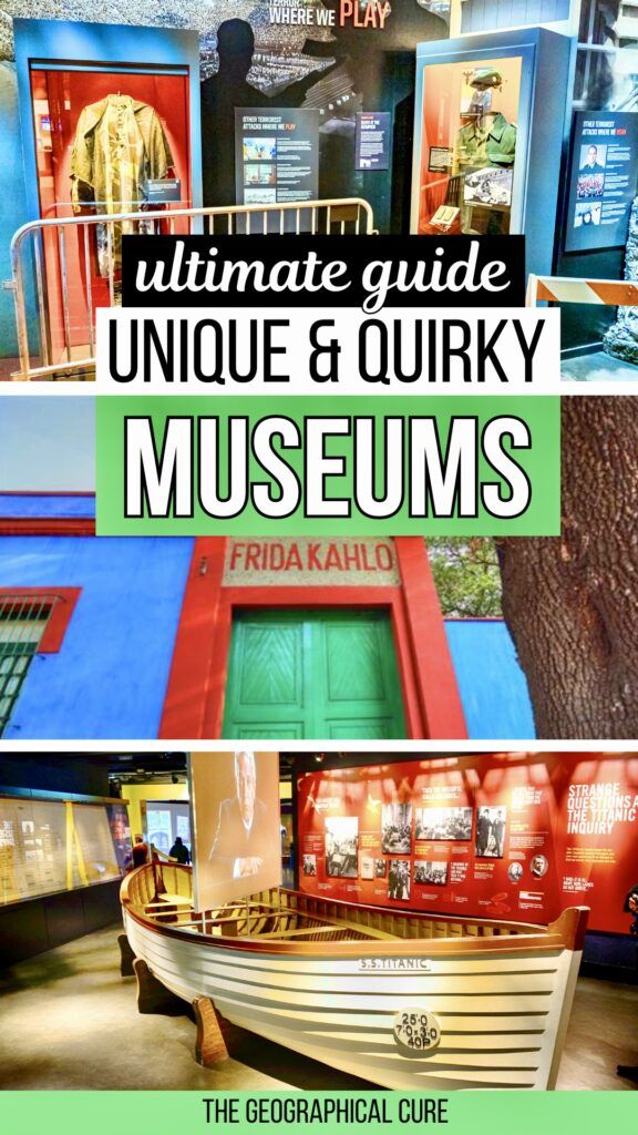Pinterest pin graphic for weird museums