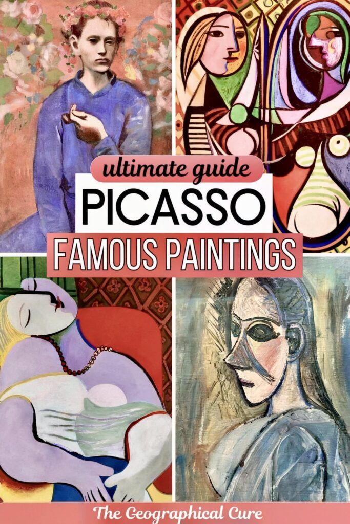 Pinterest pin graphic for famous Picasso paintings