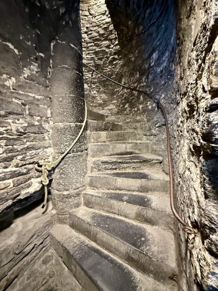 narrow spiral staircase