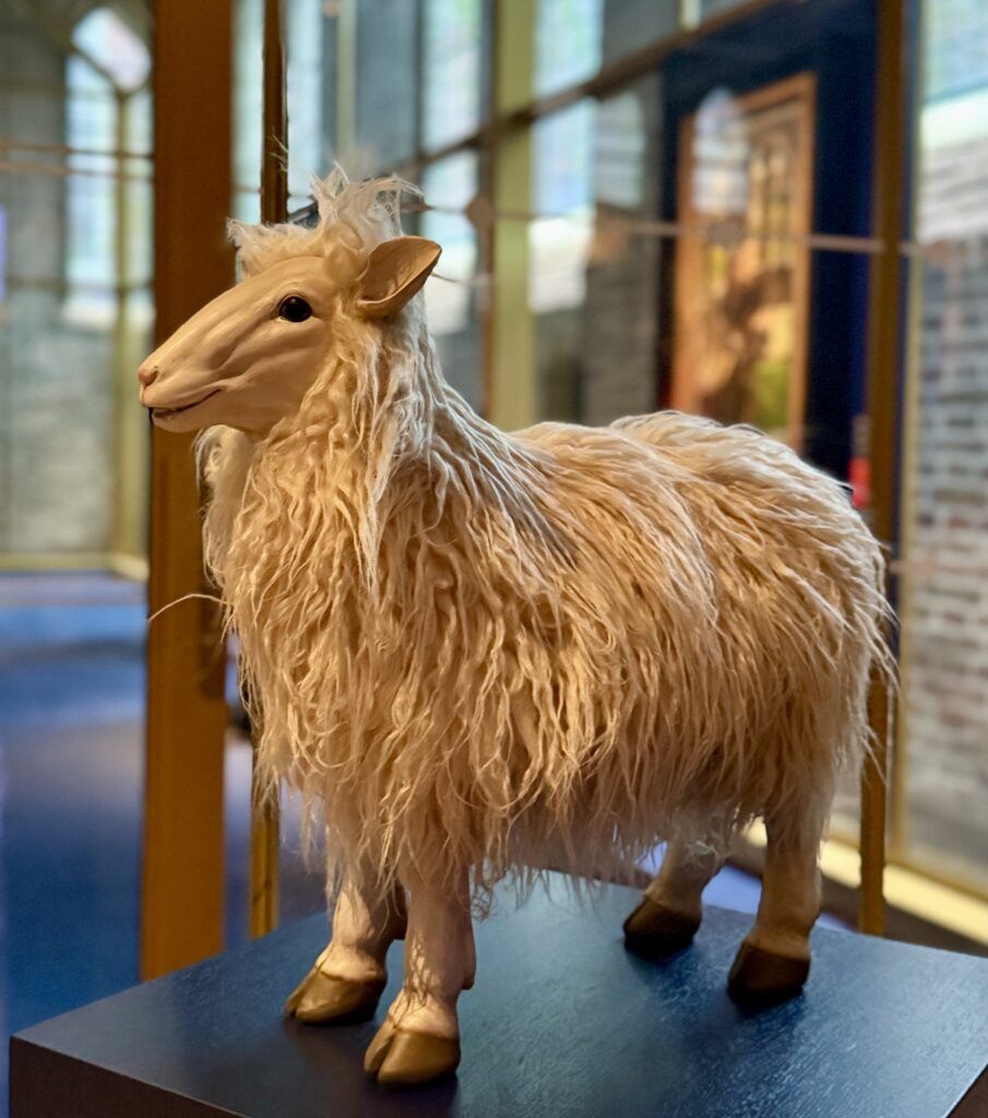 contemporary sculpture of a sheep