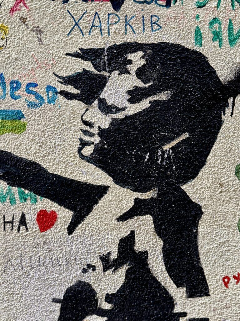 street art portrayal of Banksy's Girl with a Balloon