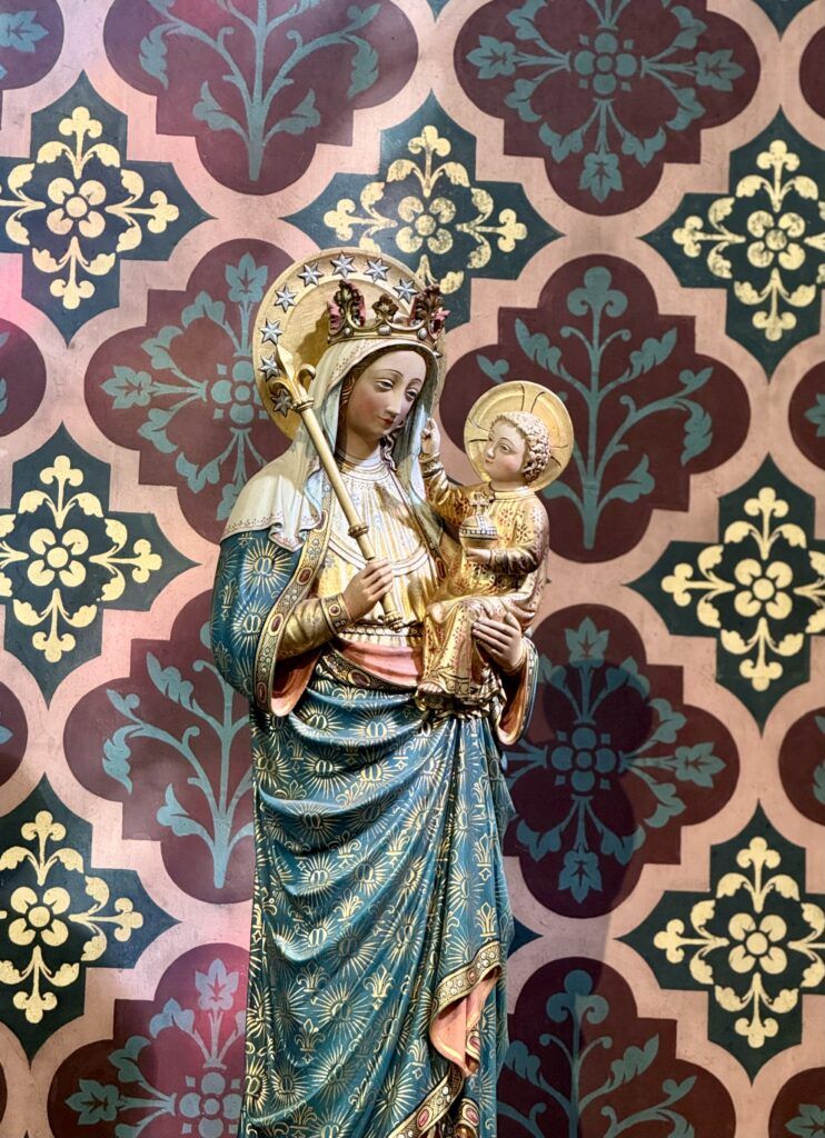 sculpture of madonna and child