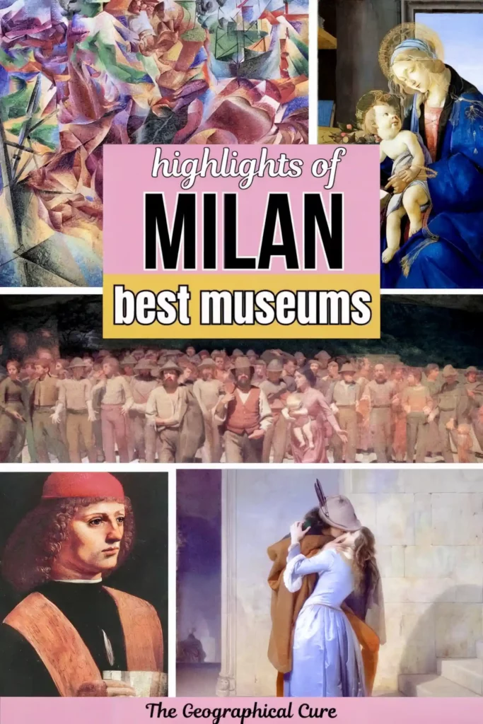 Pinterest pin graphic for best museums in Milan