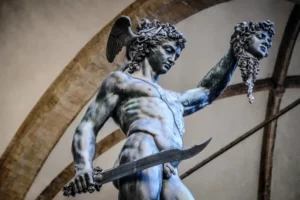 close up of Cellini's Perseus