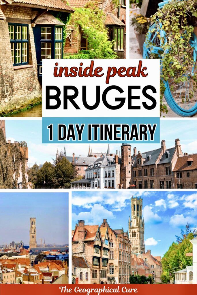 Pinterest pin graphic for one day in Bruges itinerary