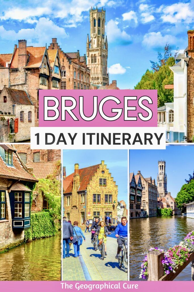 Pinterest pin graphic for one day in Bruges itinerary