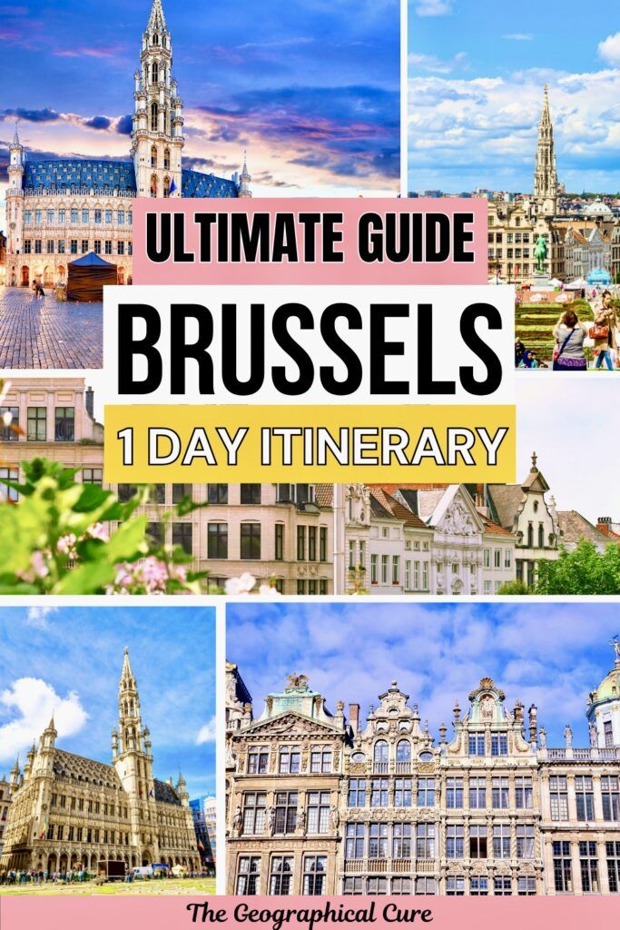 Pinterest pin graphic for one day in Brussels