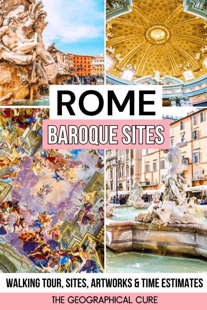 Pinterest pin graphic for Baroque sites in Rome