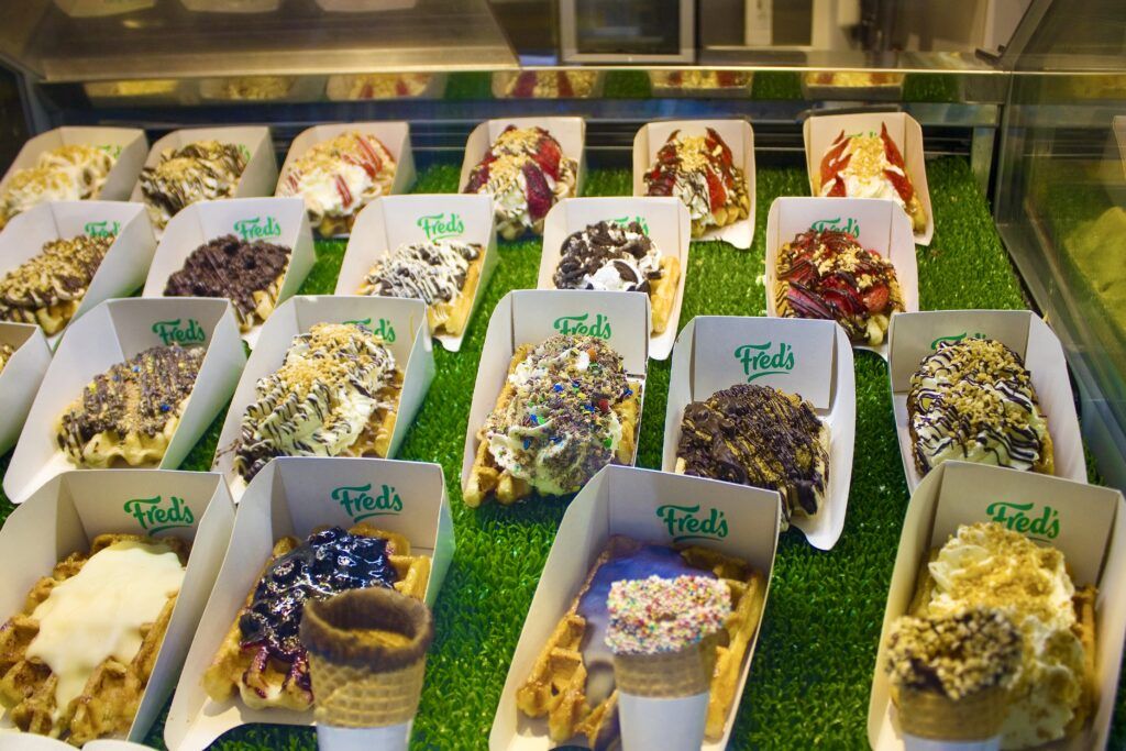 waffles at Fred's Belgian Waffles