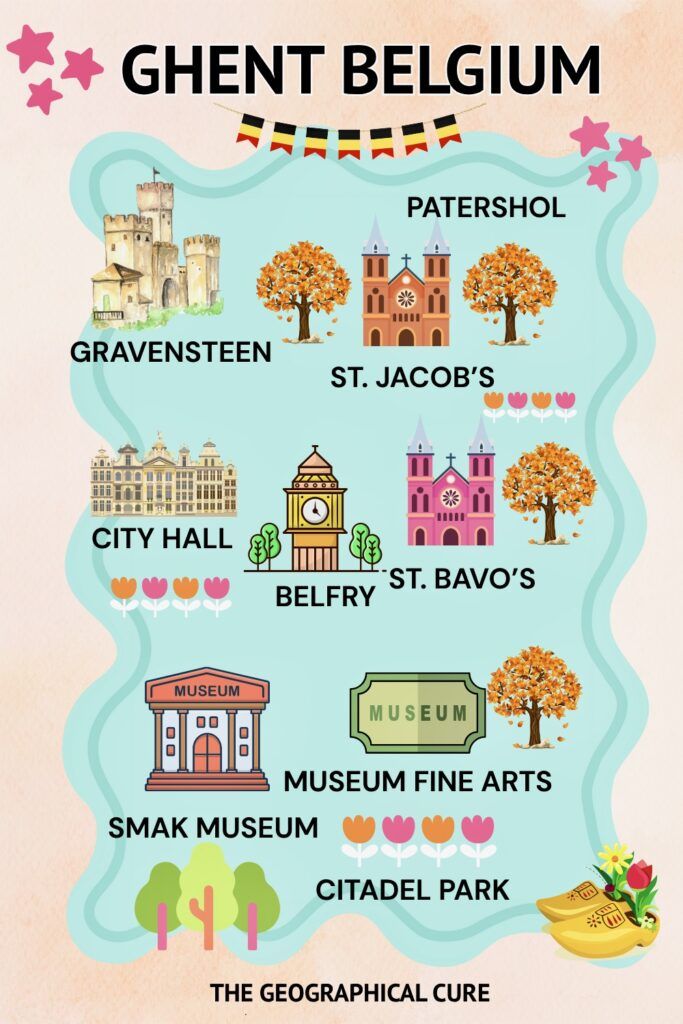 Pinterest pin graphic for one day in Ghent itinerary