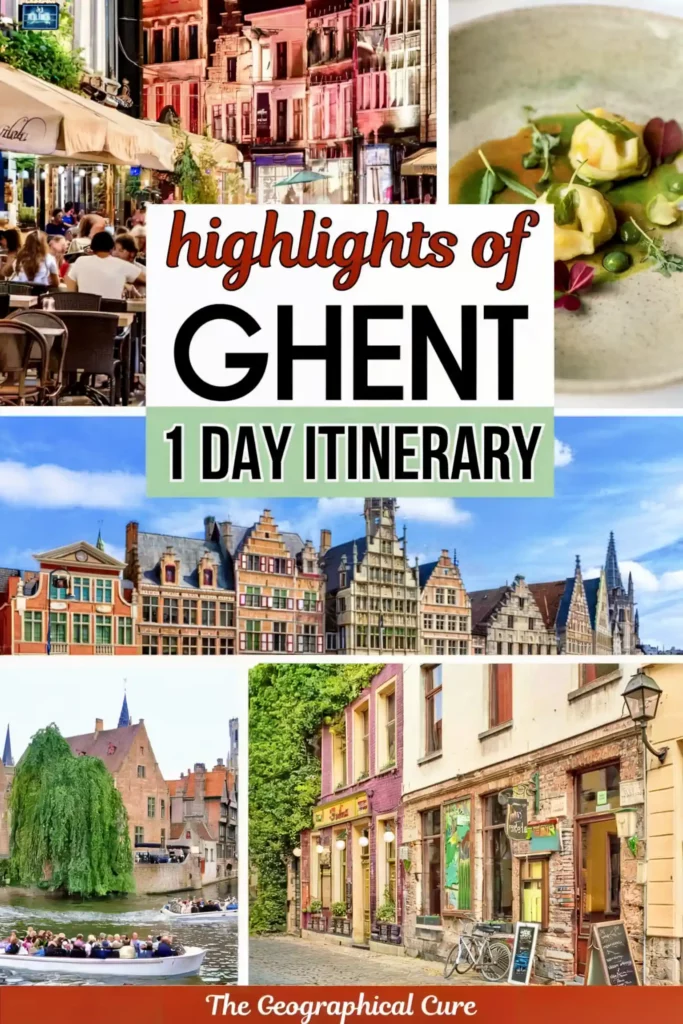 Pinterest pin graphic for one day in Ghent itinerary