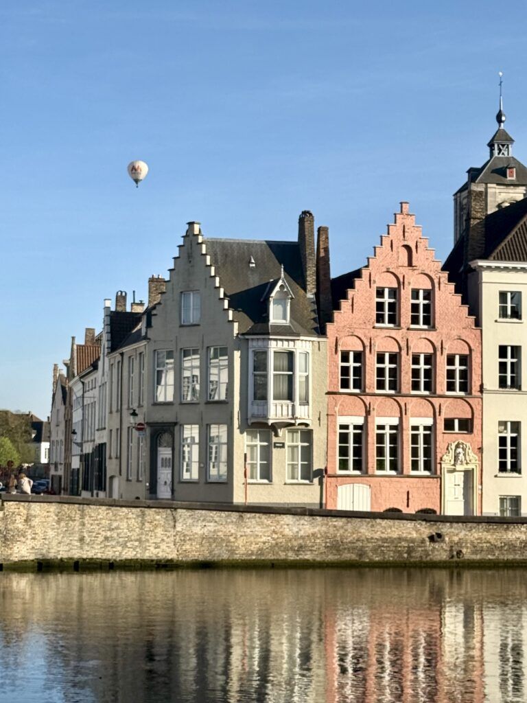 Flemish architecture on a canal in Bruges